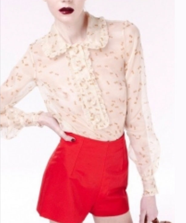 Cream Organza Blouse Price $340 Size 8