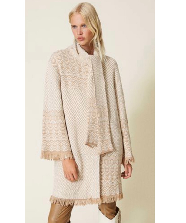 Cream Coat with Fringes